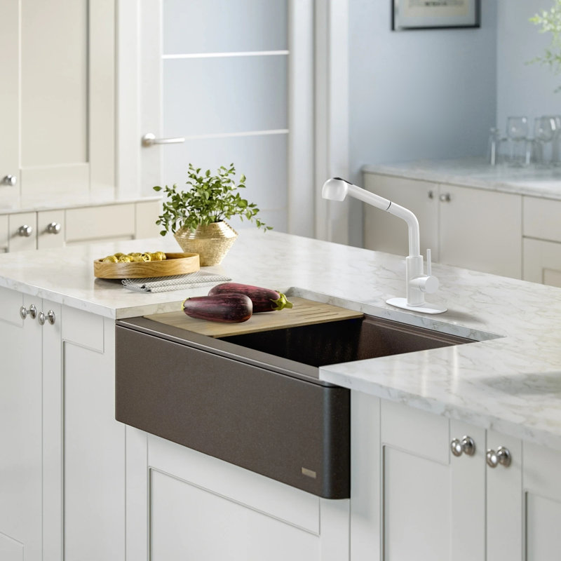 SMARTLET Pull Out Kitchen Faucet, White