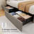 Faux Leather Platform Bed with 4 Storage Drawers, Adjustable Headboard, Diamond Tufted, White, Full/Queen/King Size-2069606201-2069606180