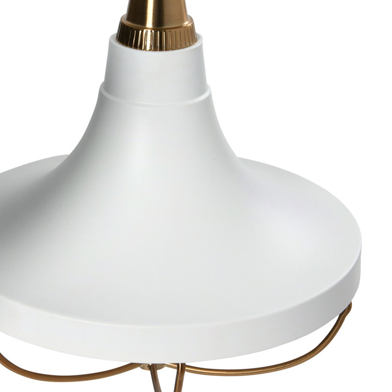 Luminaire suspendu bol 1 lumière, Laiton / blanc
