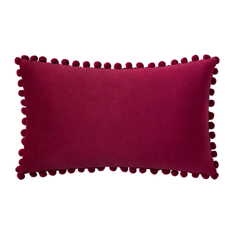 Housse de coussin en velours, Carré 20 po, Rouge vin, Housse de coussin seulement - sans coussin