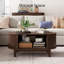 Table basse cannelée avec rangement Leathia-1714505704