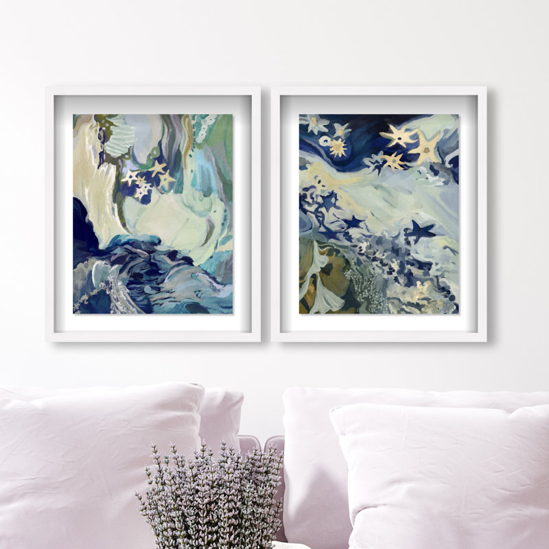 Mermaid Dream Set Set by Oliver Gal, 93"H x 75"W, White Shadowbox