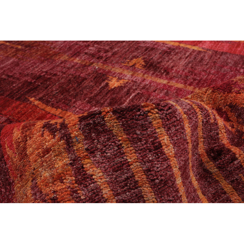 Tapis de la laine 5 pi 9 po x 5 pi 11 po à la main one-of-kind-noué la 2010 shalimar bourgogne Céline