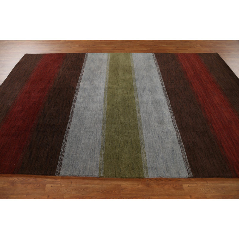 Tapis unique en laine noué à la main 6 pi 5 po x 9 pi 8 po nouvel âge