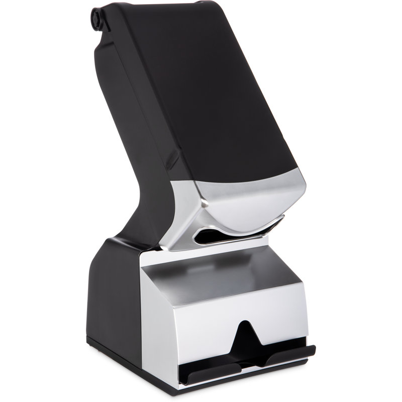 Black and Silver Plastic Modular Napkin and Straw Dispenser