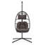 Balancelle suspendue pour patio - coussin gris foncé, structure en aluminium robuste avec coussin