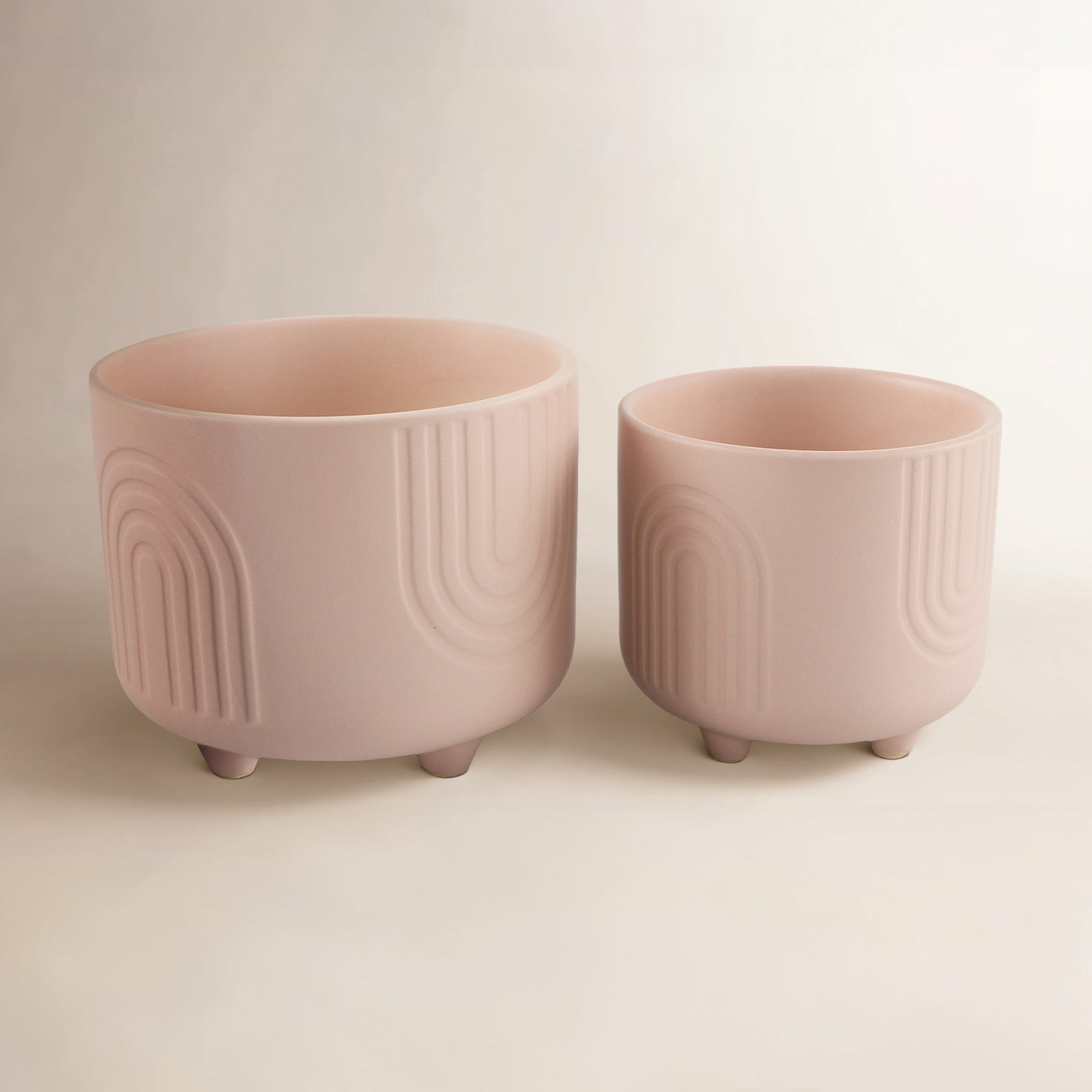 Martha 5" Ceramic Pot Planter, Matte Peach
