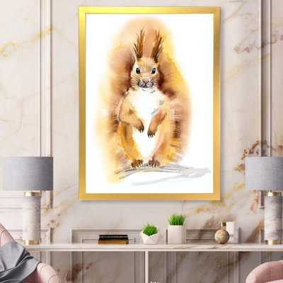 " Portrait Of An Orange Squirrel " Painting Print