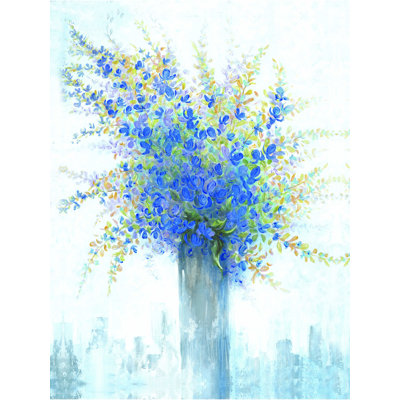 Vase bleu - peinture sur toile tendue