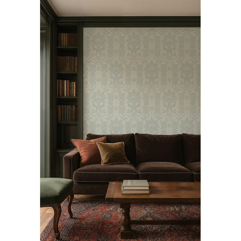 Columnar Bloom - Wallpaper, Pale Blue Gray, Premium Paper