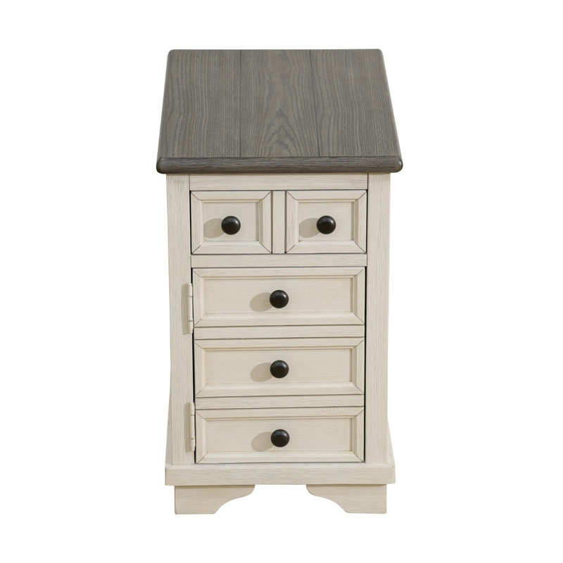 Table de bout en bois massif avec rangement Sohani