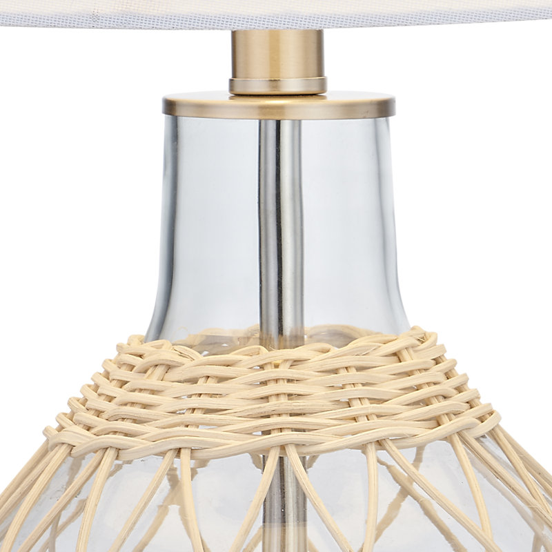 Narva 22" Beige/Clear/Silver Bedside Table Lamp