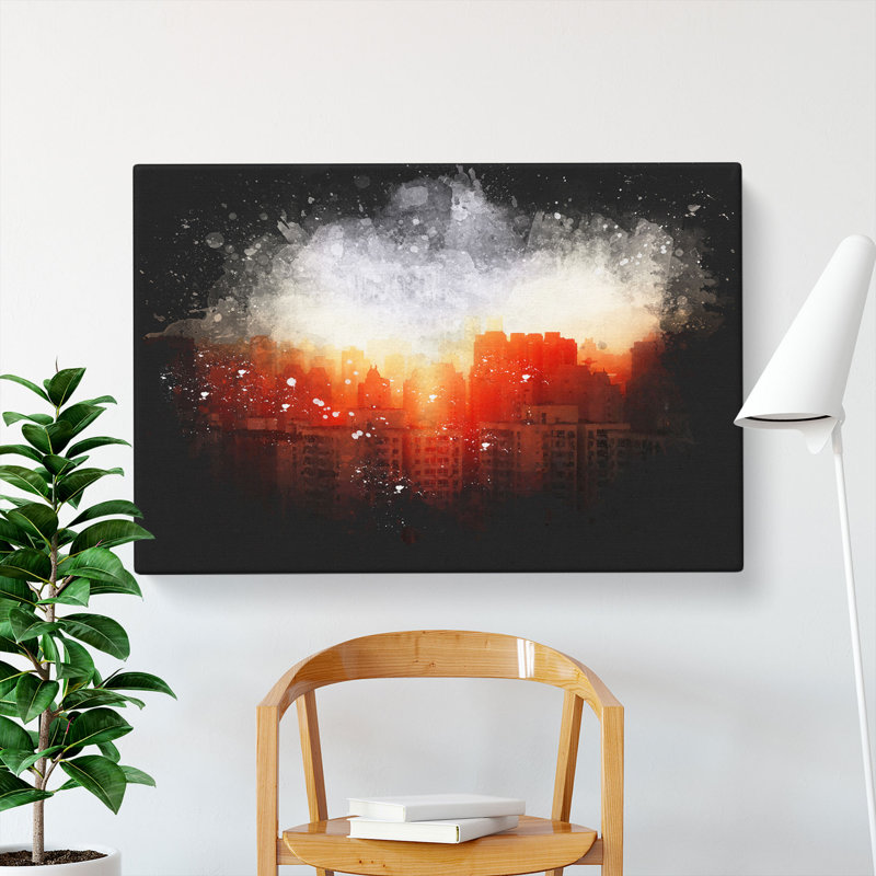 Beijing Skyline At Sunset - Wrapped Canvas, 60cm H x 91cm W x 3cm D
