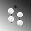 Lampe murale moderne avec corps en métal et capuchon en verre, noir et crème, 15 x 10,2 po | Hauteur totale: 24,4 po | IP20, 4 x douilles E14 (15 W maximum) | Design industriel et scandinave élégant pour la décoration intérieure-1578198820