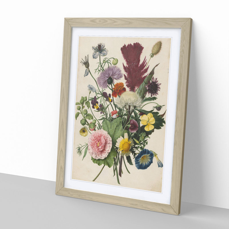 Flowers by Herman Henstenburgh - Framed Print, Oak Framed, 48cm H x 36cm W x 2cm D