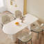 Ensemble de table de salle à manger 70,86 "moderne rectangulaire blanc crème avec 4 chaises pour la cuisine, le bar et le salon-609998222-629389924