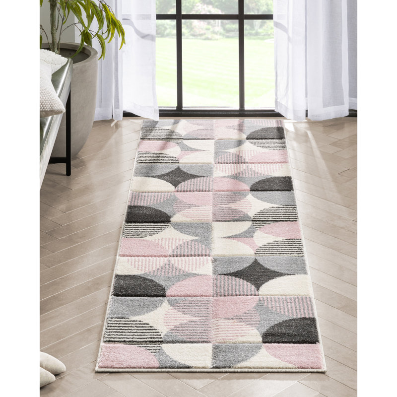 Astrid Geometric Synthetic Area Rug, Runner 67 x 220 cm