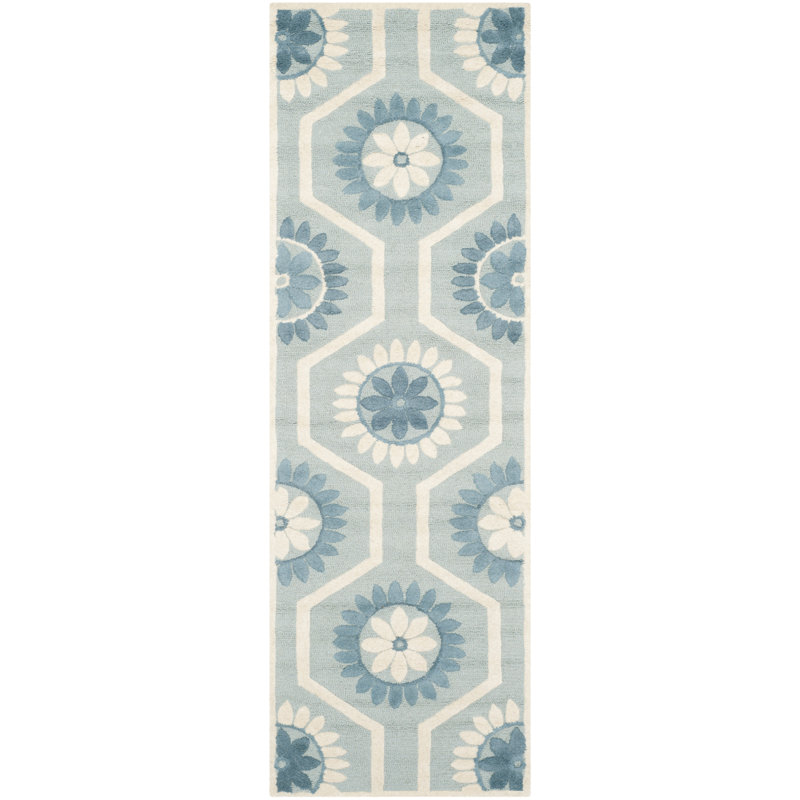 Cannen Hand Tufted Wool Floral Rug, Runner 2'6" x 8'