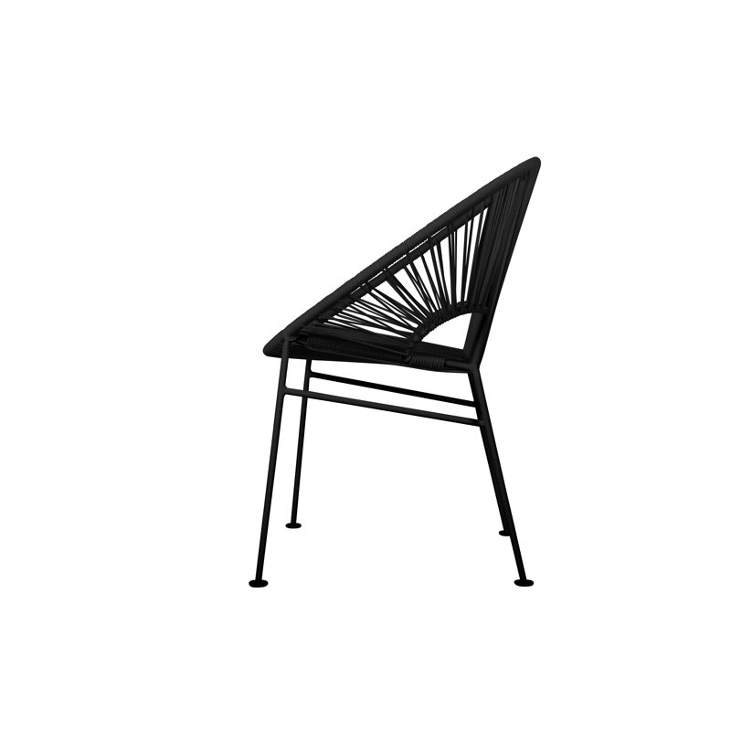 Concha Indoor/Outdoor Handmade Dining Chair, Black, Black