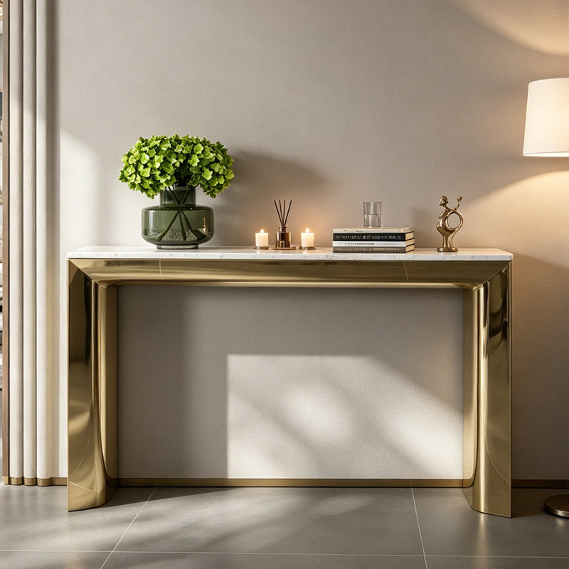 Console Italian Light Luxury, 35.4" H x 54.3" W x 13.8" D