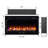 Alice 36 Inches Recessed Electric Fireplace, Flush Mounted for 2 X 6 Stud, Log Set & Crystal, 1500W Heater, Black-1630825743