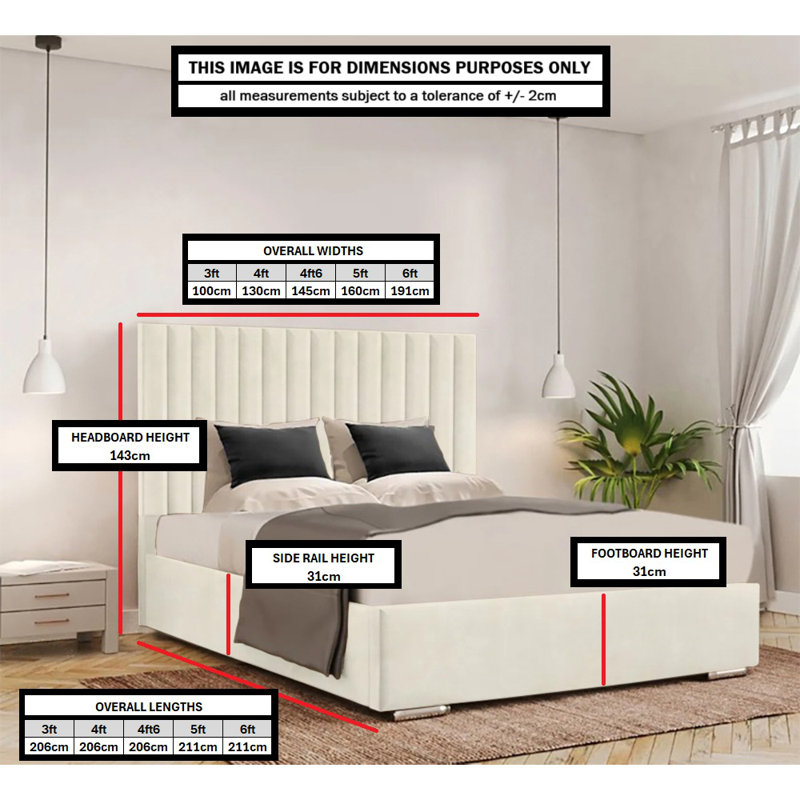 Celetha Bed Frame, Kingsize (5'), Red