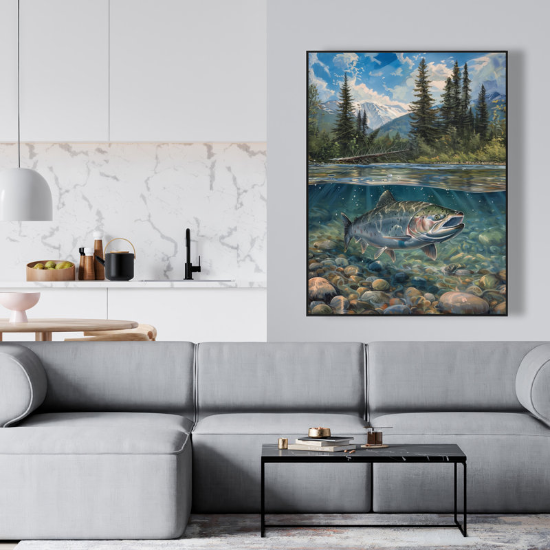 Gros plan - Toile encadrée turquoise pour la décoration intérieure | Art élégant