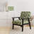 Minimalist Flora Tropical Pattern - Upholstered Coastal Arm Chair, Tropical Leaves Accent Chair-1501630464