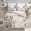 Housse de couette en coton très grand / très grand - Shabby Chic, grand imprimé floral élégant, décor de chambre à coucher doux et romantique, comprend 1 et 2 taies décoratives 3 pièces de style chic, imprimé avec gros floral, fermeture à boutons, attaches de coin,