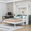 Grand lit escamotable en bois avec bureau, éclairage DEL et station de charge-1413548740