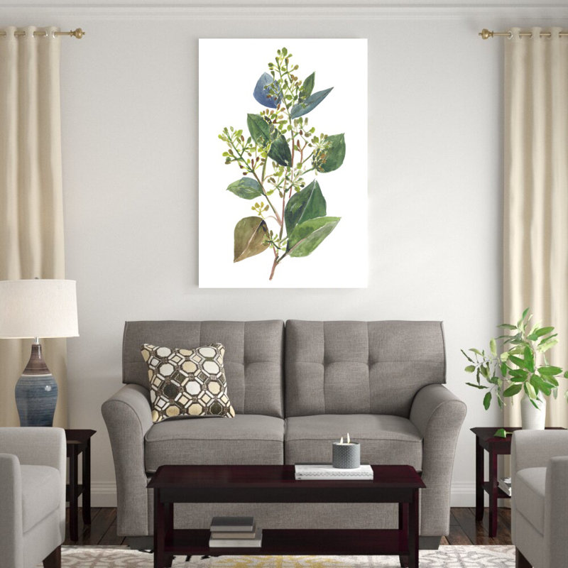 «Seeded Eucalyptus II» par Melissa Wang - reproduction d'art sur toile tendue, H 48 po x l 32 po