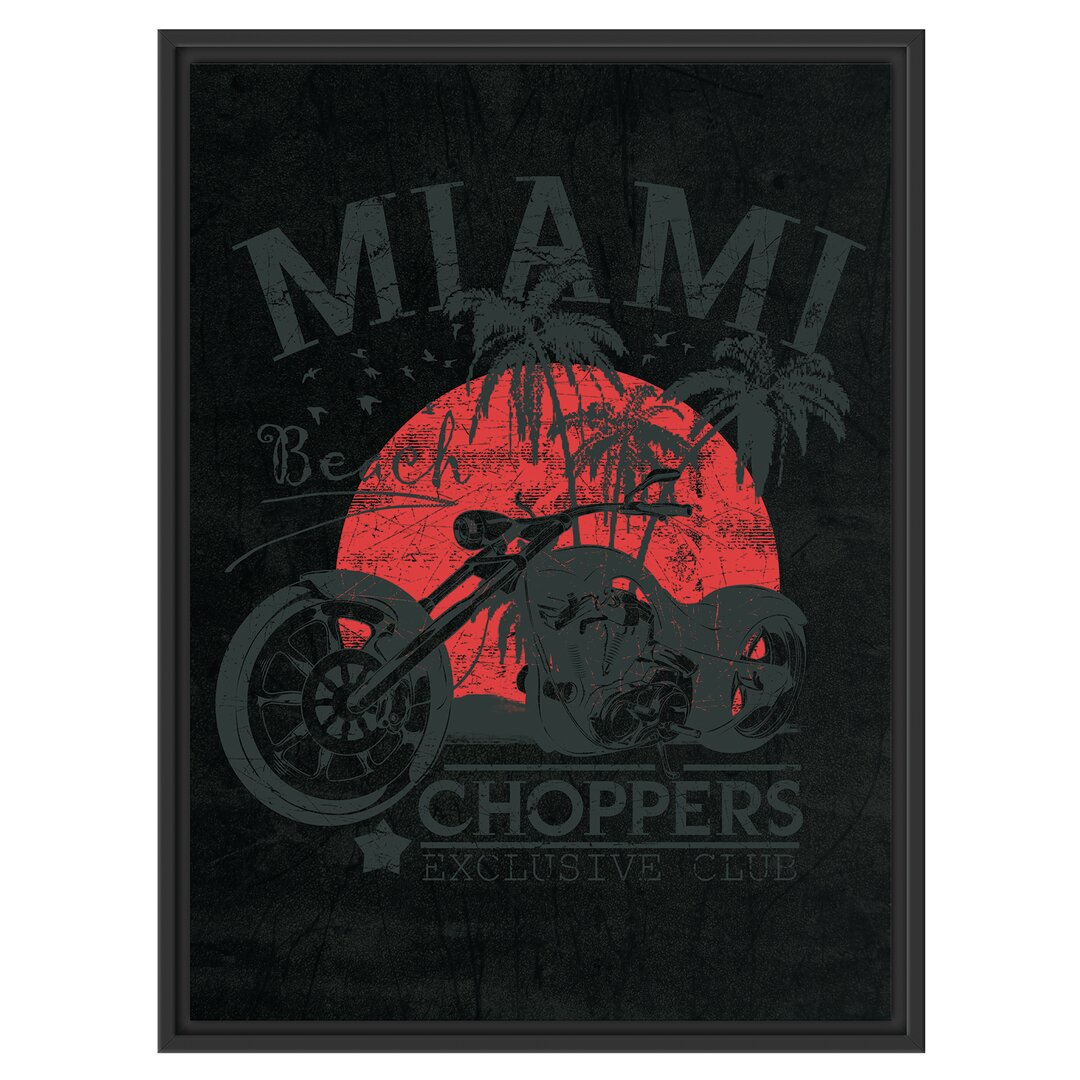 Gerahmtes Wandbild Miami-Choppers Schwarz