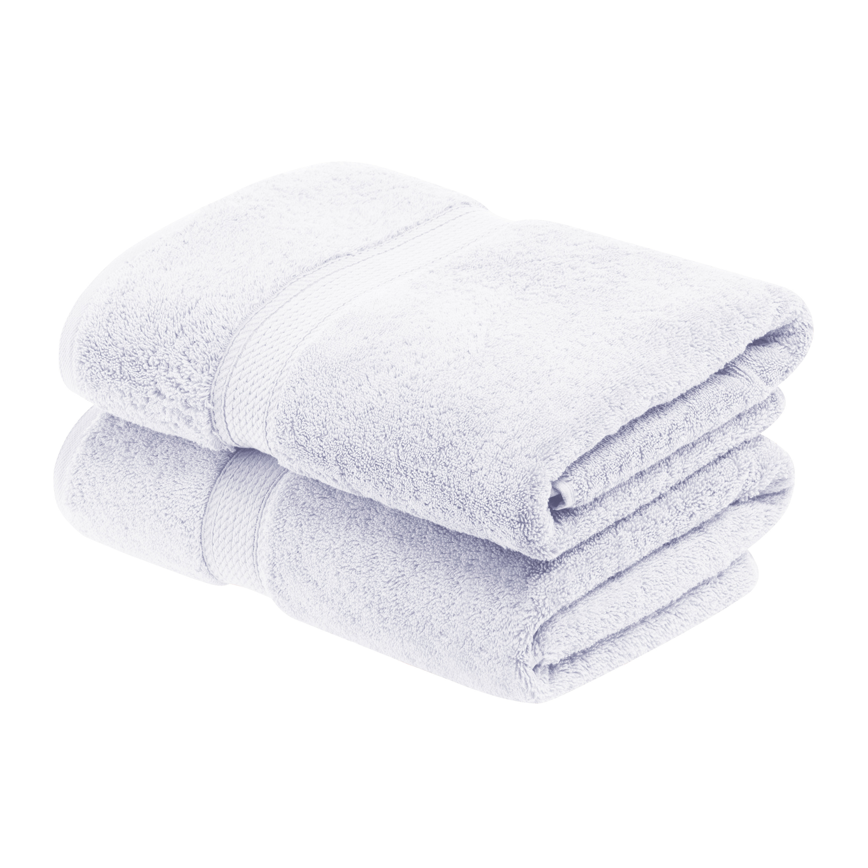 Lot 6 Serviettes De Bain Eastern Touch – Coton égyptien 600 GSM, Blanc