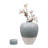 Modern Lidded Ceramic Table Vase Jar for Home Decor - Decorative Tall Flower Vase Accent for Consoles and Entryway Styling - Blue & White-1374433239
