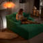 Chaise longue rembourrée en velours côtelé-105193816