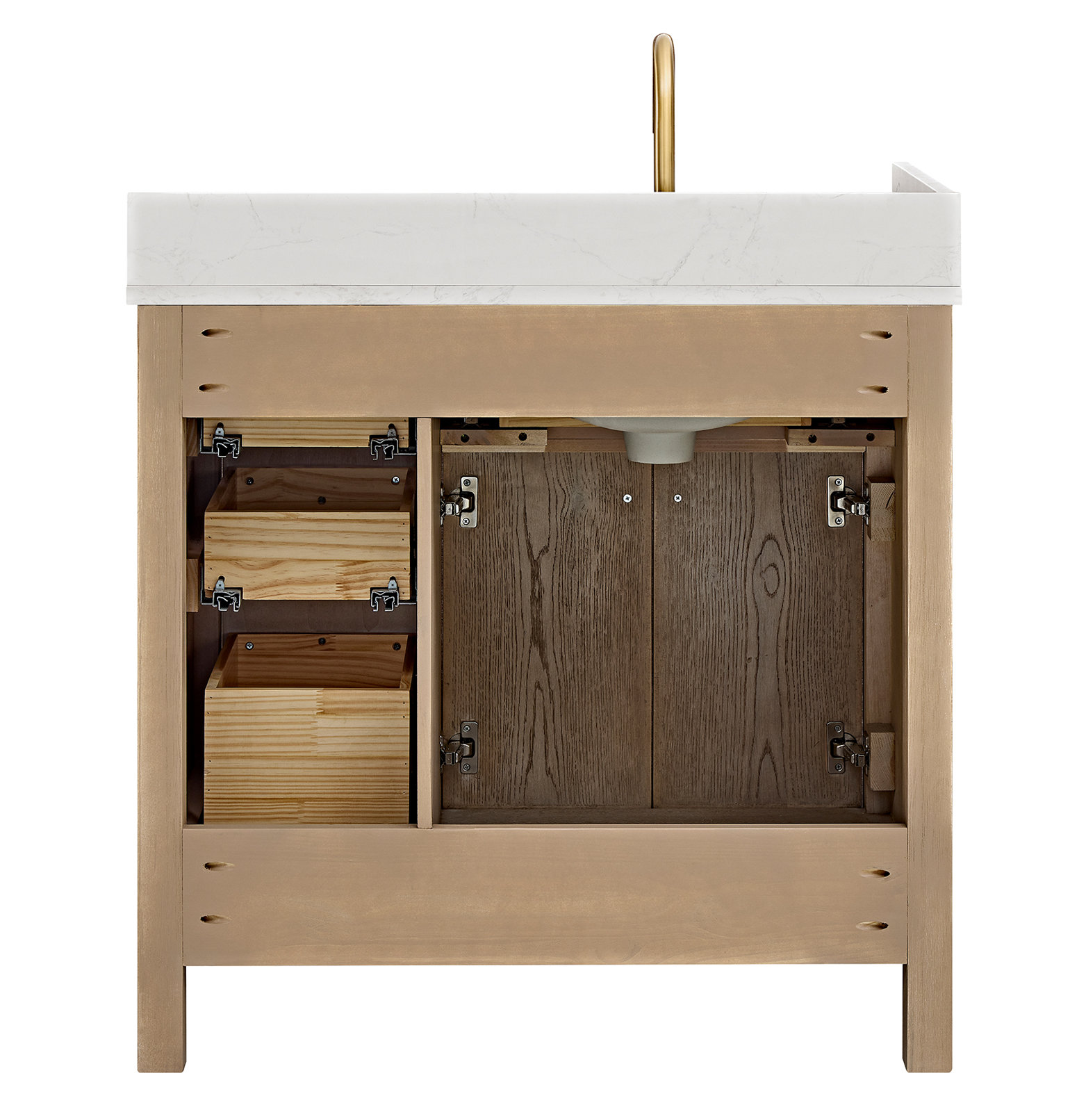 Lala 36" Single Bathroom Vanity, Natural Oak