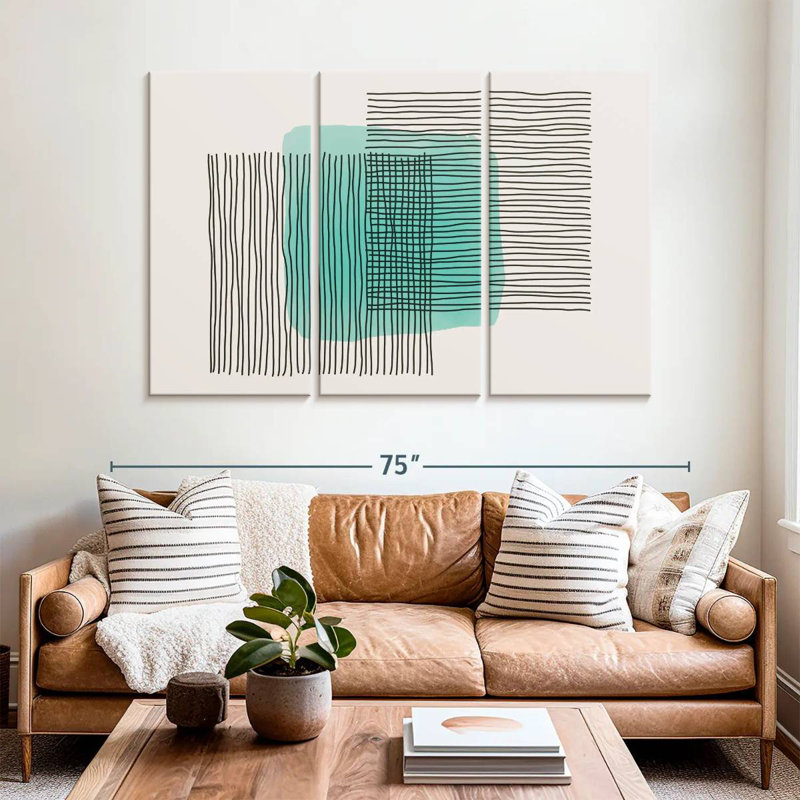 Avery Stripes In Mint, 42" H x 65" W