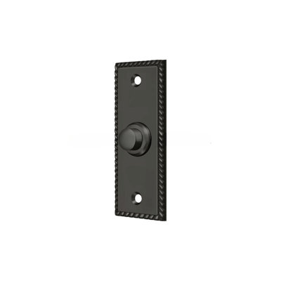Clochette rectangulaire à motif de corde en bronze huilé