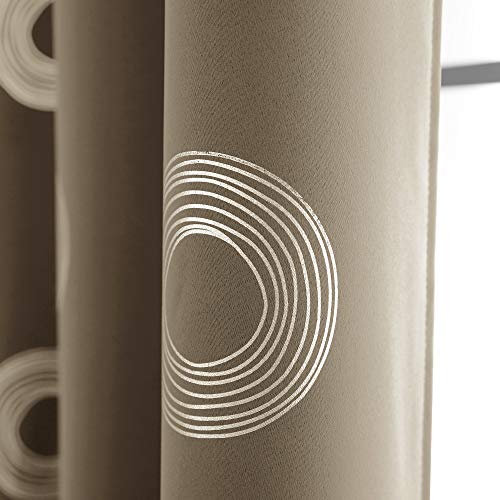 Aquira Room Darkening Curtain Pair, 42" W x 95" L, Khaki