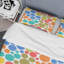 Ensemble de housse de couette en microfibre rouge / orange / bleu 2 pièces-140317777