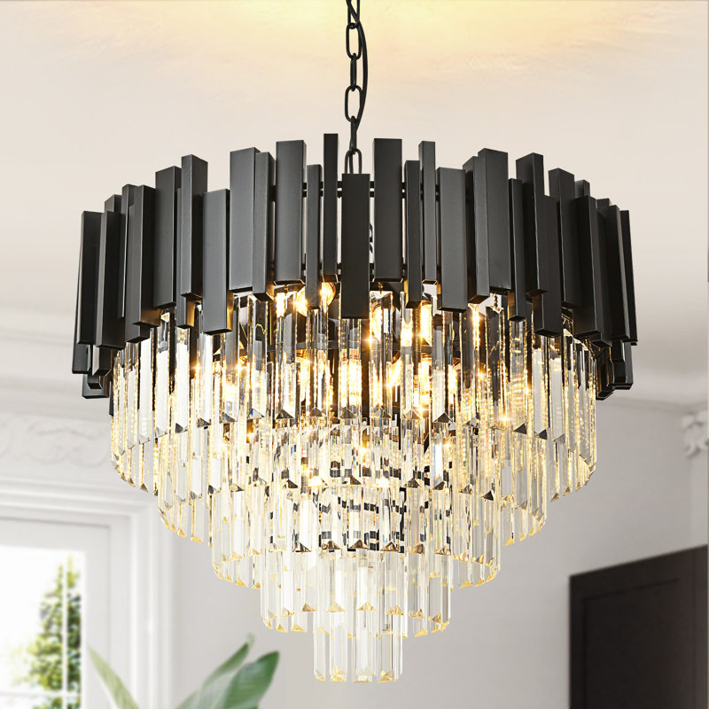 Aaston Chandelier, 145cm H x 58cm W x 58cm D, 8, Black