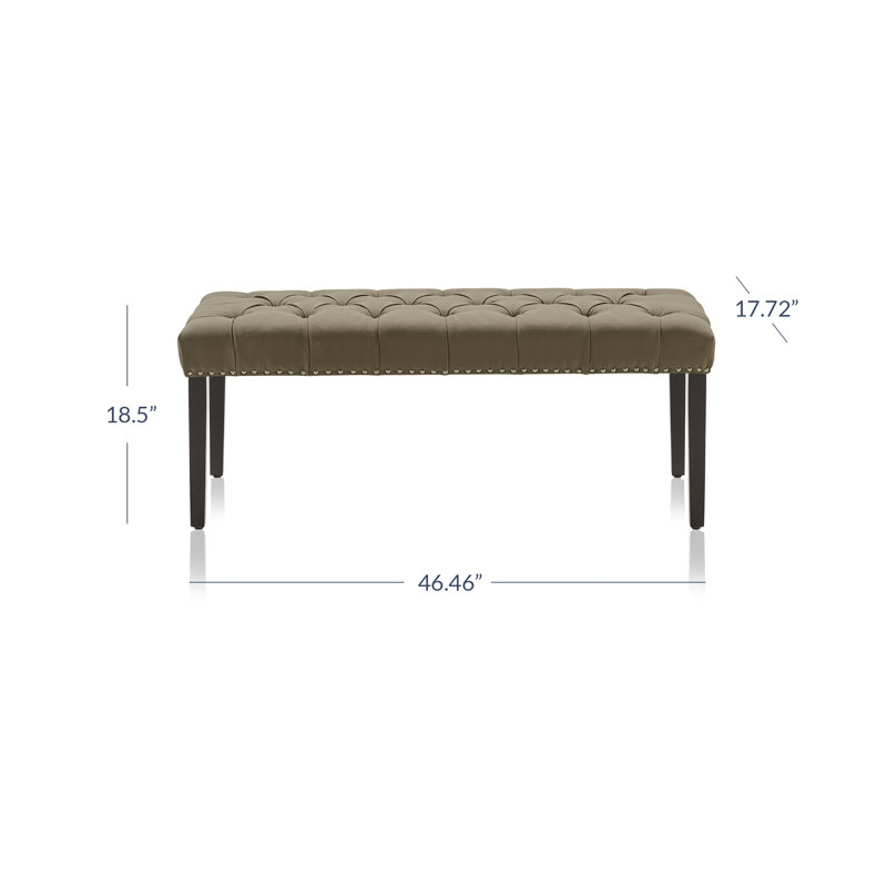 Evaughn 46.46" W Tufted Upholstered Standard Ottoman, Light Brown Linen
