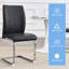 2 chaises grises foncées, une ligne simple, des pieds en métal arqués, une chaise arche de luxe en PU douce et portable - 2 sièges avec des pieds argentés stables
