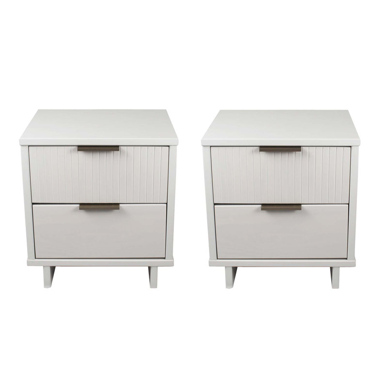Laureli 18.11'' W Solid Wood Nightstand, Set of 2, White