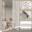 Barrière extra haute pour animaux 57 po avec fermeture automatique | Barrière pour animaux pour escaliers, ouvertures larges | Réglable de 48 po à 52 po, blanc-316636885-304585290