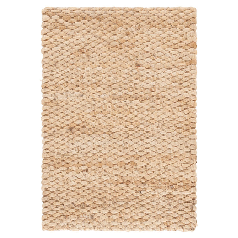 Nethe Natural Fiber Flat Weave Jute Pile Geometric Rug, Rectangle 4' x 6'