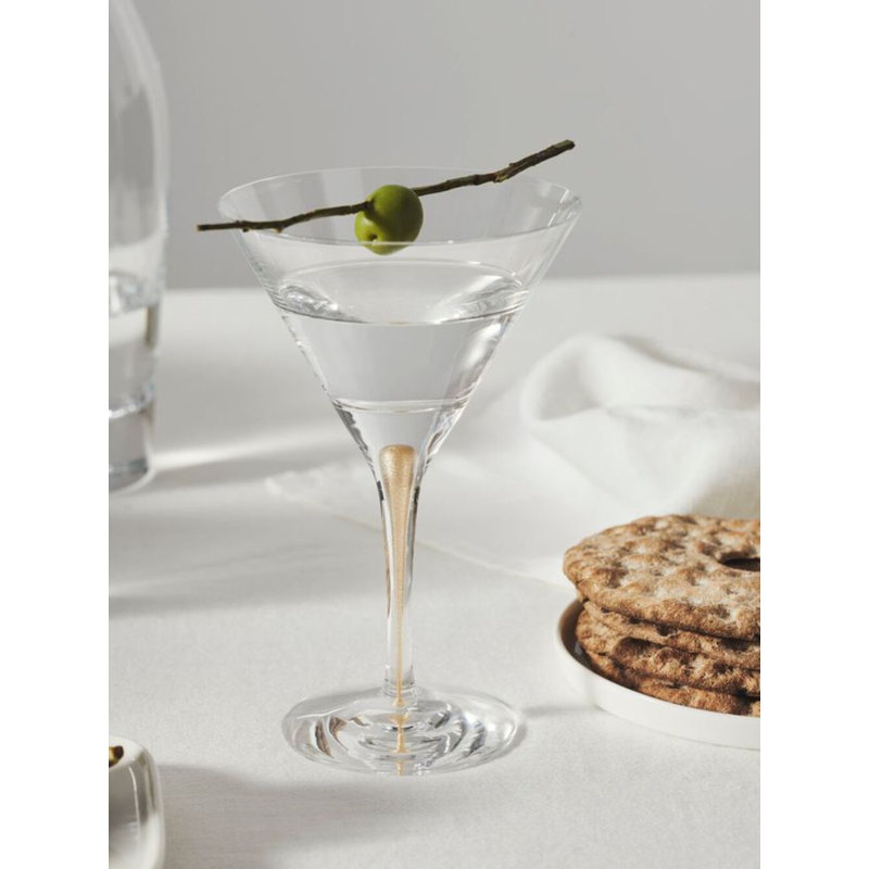 Intermezzo Gold Martini 2-Pack, 1, Gold/Clear, 7 oz.
