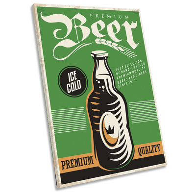 Premium Beer Retro Kitchen - Wrapped Canvas Print