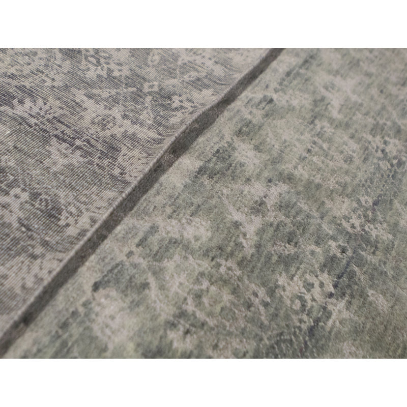 Cotton Abstract Area Rug in Gray