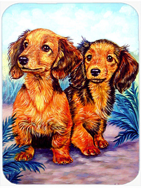 East Urban Home Two Dachshund Glass Cutting Board East Urban Home